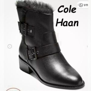 COLE HAAN NEELA SLIP ON LEATHER ANKLE BOOTS size 6.5